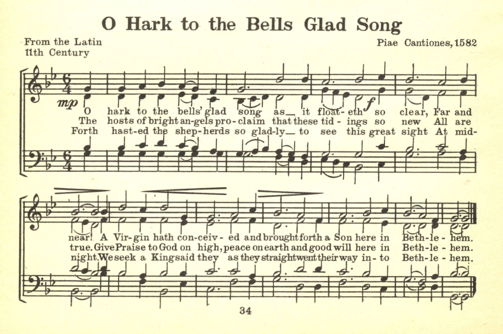 O Hark to the Bells Glad Song Nols A Collection of Christmas Carols 1932 Canvas Art - (24 x 36)