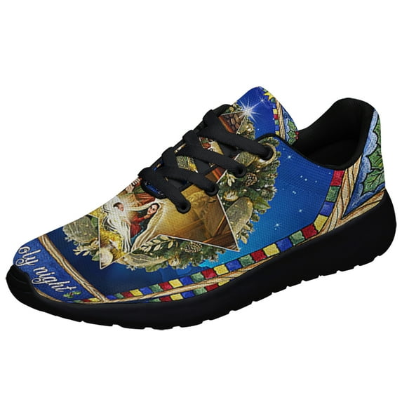O Holy Night ChriStas Nativity Jesus Shoes Sneakers Black Size 5