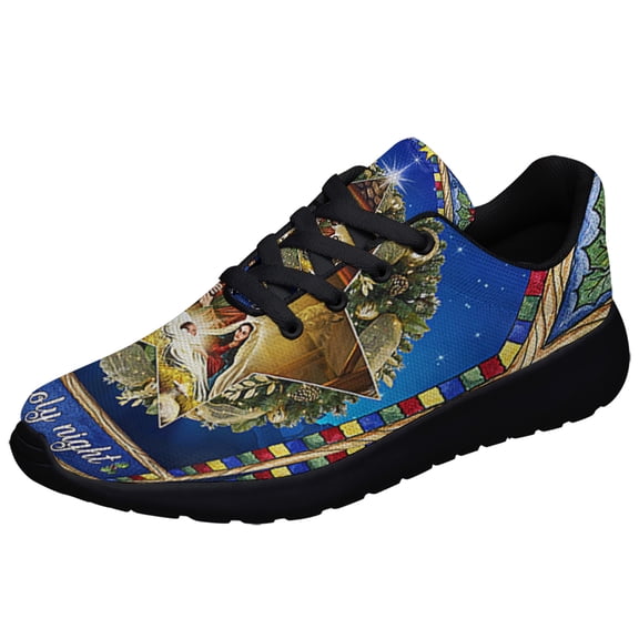 O Holy Night ChriStas Nativity Jesus Shoes Sneakers Black Size 7.5