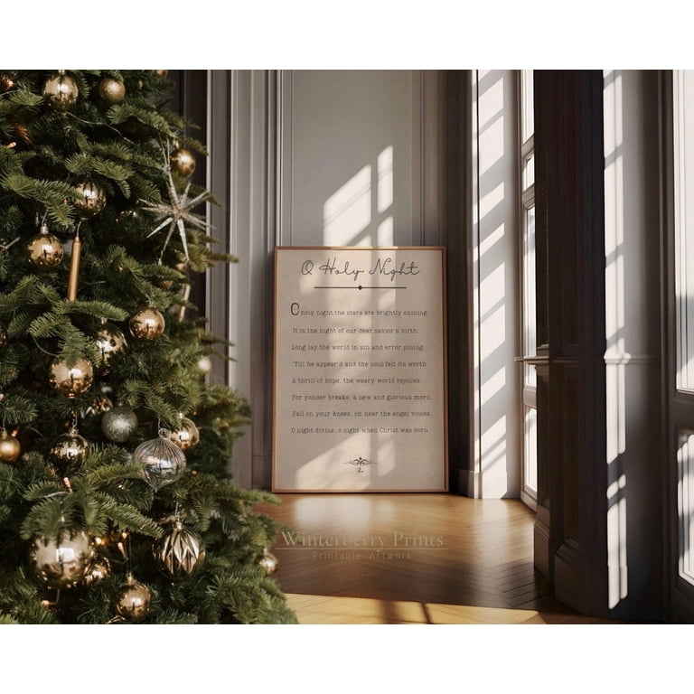 O Holy Night Christmas Farmhouse Style Wall Art, Seasonal Living Room ...