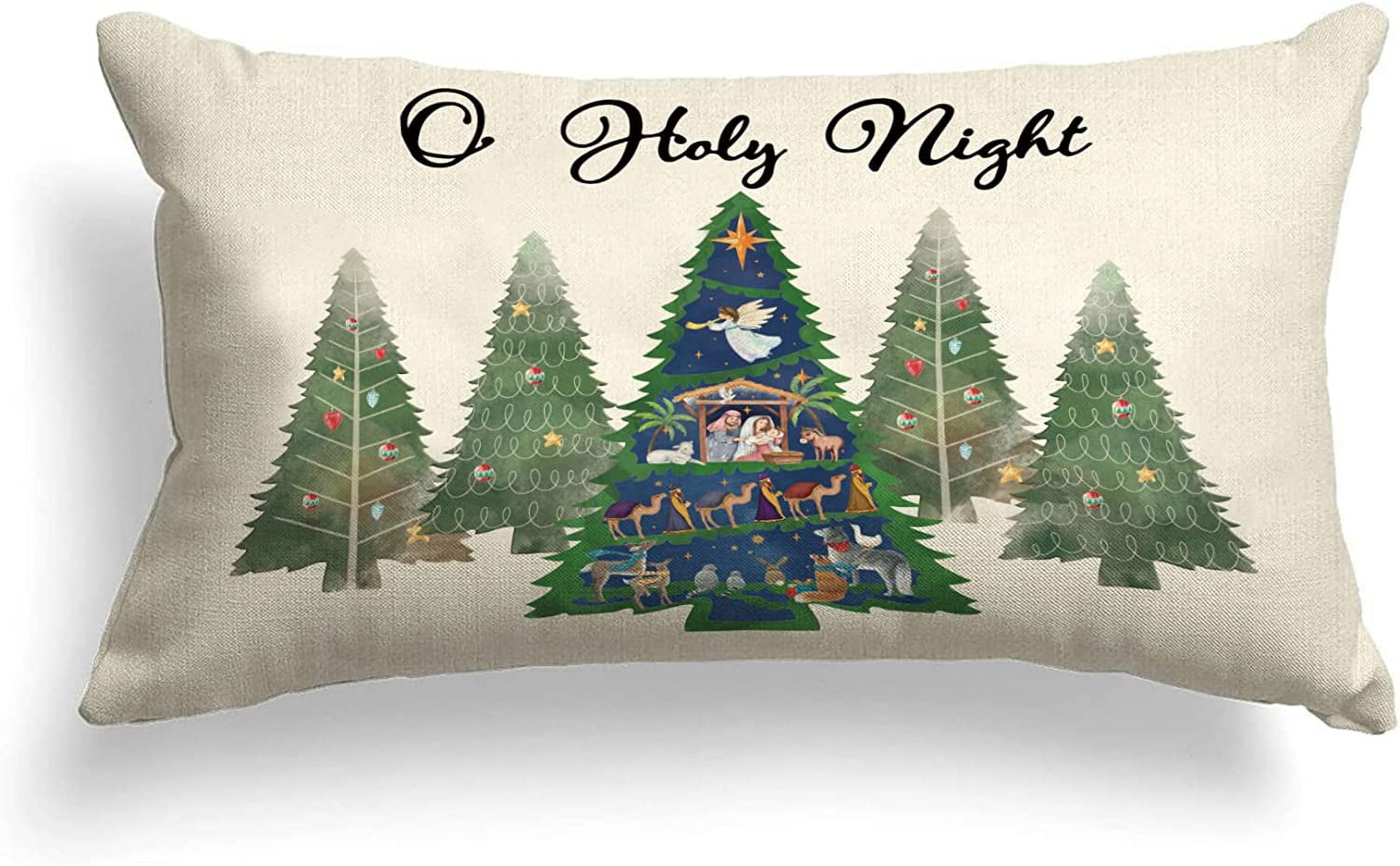 O Holy Night Lumbar Pillow Cover 12x20 Nativity Throw Pillow Cover ...