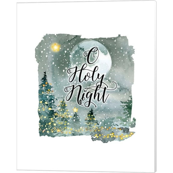 O Holy Night Watercolor by Tara Moss, Canvas Wall Art, 16W x 20H