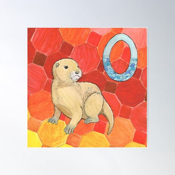 O Is For Otter Poster Wall Art, Modern Wall Decor For Living Room Bedroom, 16X16 UNFRAMED