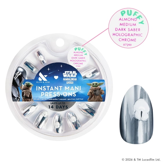 O&J Instant Mani Star Wars -Dark Saber Holographic Chrome M Almond
