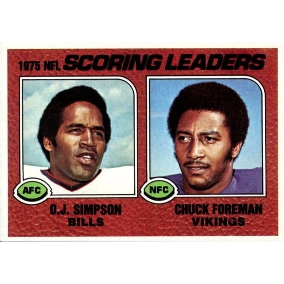 O.J. Simpson / Chuck Foreman 1976 Topps Scoring Leaders Football Card #204