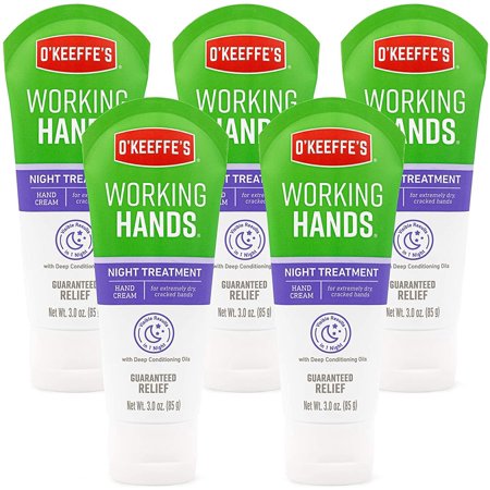 O'Keeffe's 105864 Night Treatment Hand Cream, 5-Pack, White, 5 Pack