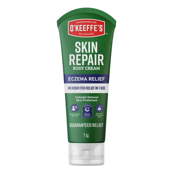 OKeeffes Skin Repair Eczema Relief Body Cream, 48 Hour Moisture, 2% Colloidal Oatmeal, Unscented, 7oz Tube