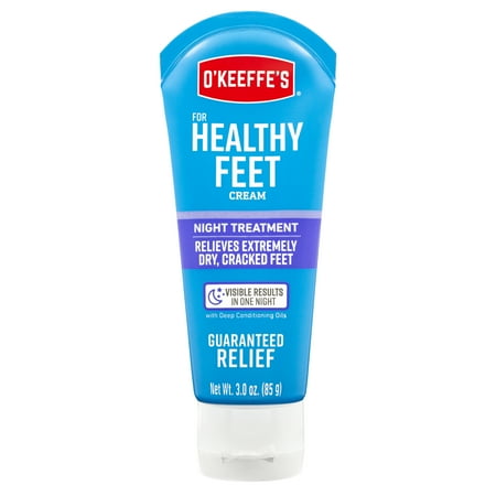 O'Keeffe's Healthy Feet Night Treatment Moisturizing Foot Cream for Dry Skin, 3 oz