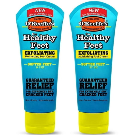 O'Keeffe's Healthy Feet, Exfoliating Foot Cream, 3 oz. Tube - 2 Pack