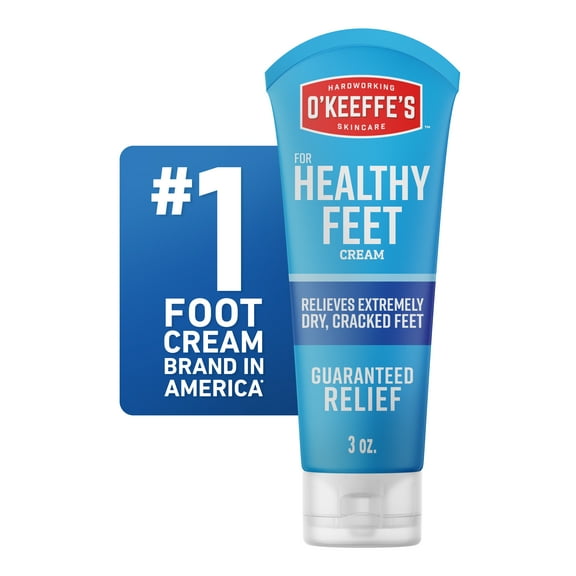 O'Keeffe's Healthy feet Cream Tube 3oz - Concentrated Relief for Dry, Cracked feet; Diabetic Safe