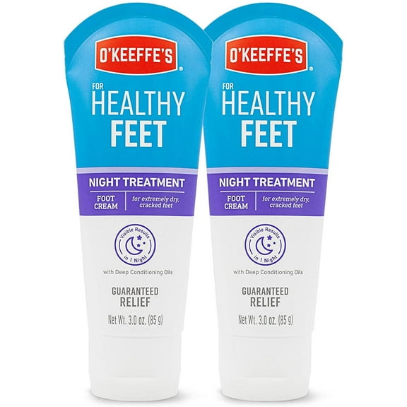O'Keeffe's Healthy Feet Night Treatment Foot Cream Pack of 2, White, 2 Pack 103011