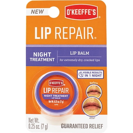 O'Keeffe's Lip Repair Night Treatment Lip Balm .25 Ounce Jar, K3015207