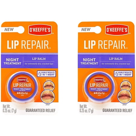 O'Keeffe's Night Treatment Lip Balm, 2-Pack, Clear, 5 Ounces
