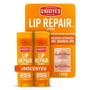 O’Keeffe’s Lip Repair Original Unscented Lip Balm, 0.15oz Sticks, 2 Pack