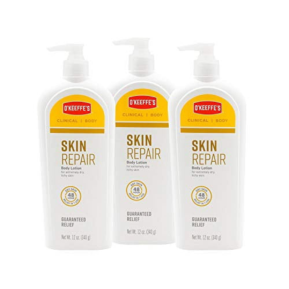 O'Keeffe's Skin Repair Body Lotion and Dry Skin Moisturizer, 12ounce Pump Bottle, Pack of 3