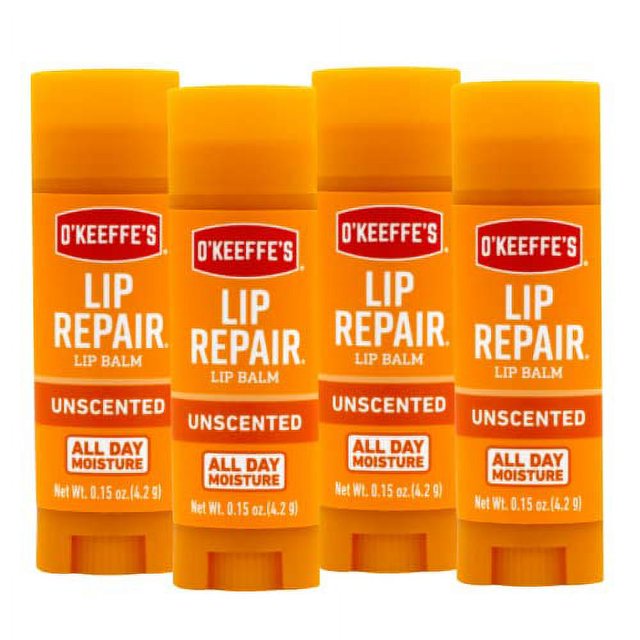 O'Keeffe's Unscented Lip Repair Lip Balm for Dry, Cracked Lips, Stick