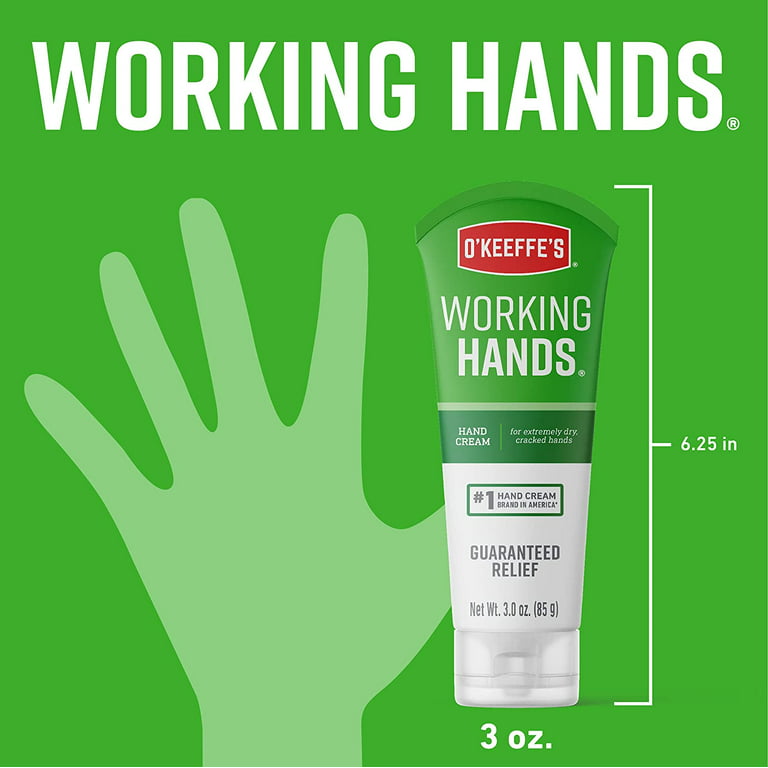 O'Keeffe's Working Hands Hand Cream, Relieves and Repairs Extremely Dry  Hands, 3 oz Tube, (Pack of 2)