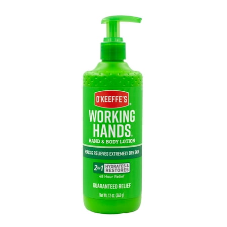 O'Keeffe's Working Hands Hand and Body Lotion, 12oz Pump, Heals & Relieves Extremely Dry Skin