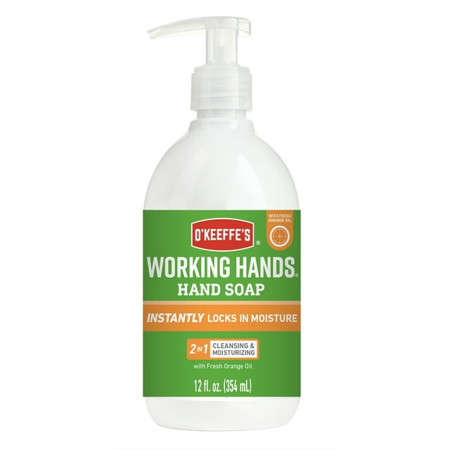 O'Keeffe's Working Hands Moisturizing Liquid Hand Soap, Orange, 12 fl