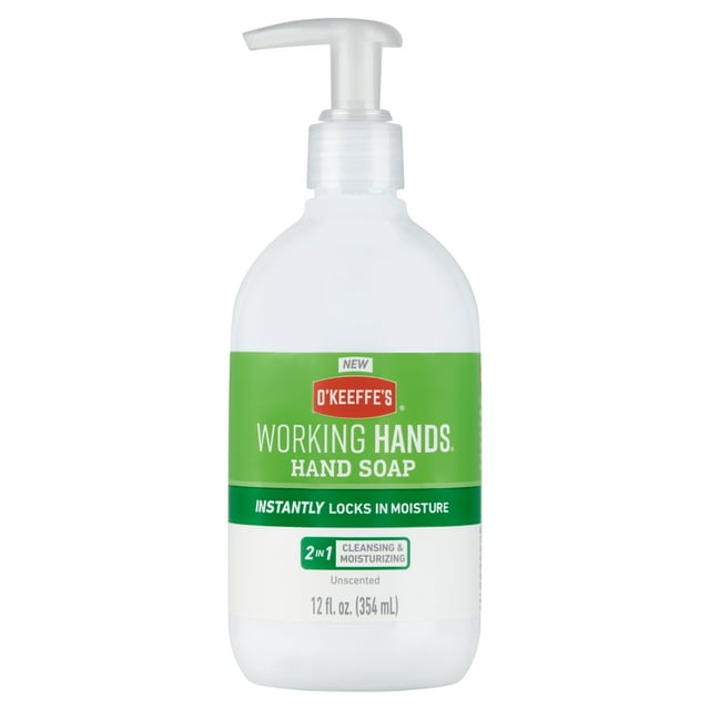 O'Keeffe's Working Hands Moisturizing Liquid Hand Soap, Unscented, 12 fl oz (354 ml)