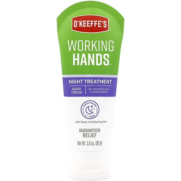 O'Keeffe's Working Hands Night Treatment Hand Cream, 3.0 Ounce Tube, (Pack of 1)