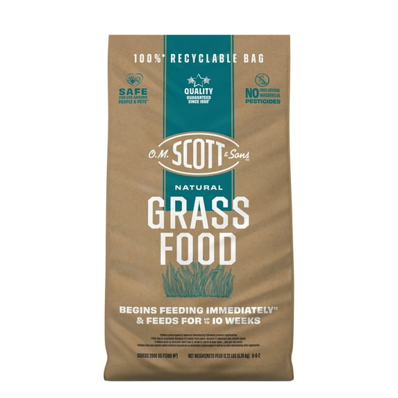O.M. Scott and Sons Natural Grass Food, Food for Lawns, 2,000 sq. ft., 12.72 lbs.