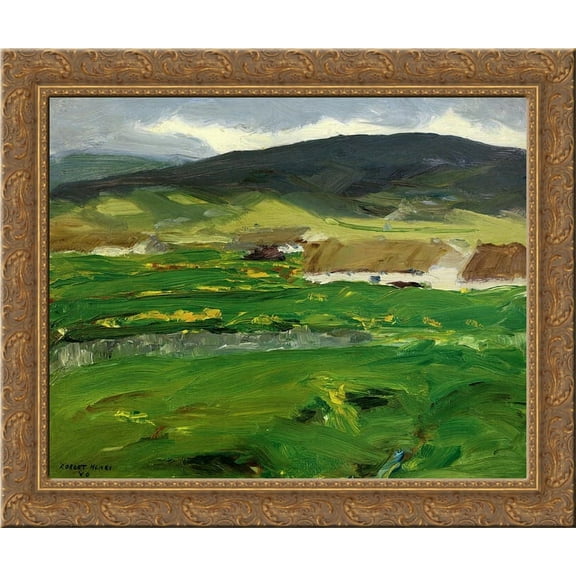 O'Malley Home (Achill Island, County Mayo, Ireland) 24x20 Gold Ornate Wood Framed Canvas Art by Robert Henri