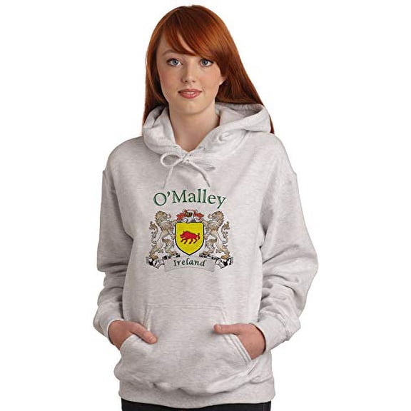 O'Malley Irish Coat of Arms Ash Hooded Sweatshirt
