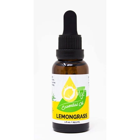 O My! Pure Essential Oil Lemongrass | 1oz Amber Dropper Bottle | Child-resistant