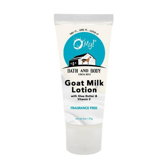 O My! Goat Milk 2oz Traveler Size Lotion | Made with Raw Goat Milk | Shea Butter and Vit E | Free of Parabens More | Handcrafted in USA