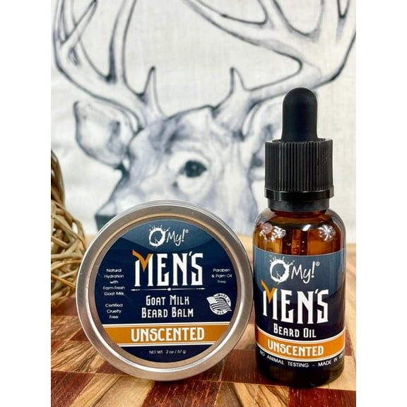 O My! Goat Milk Beard Balm 2oz | Tame those Grizzly Whiskers with Fresh Goat Milk | Free of Parabens & More |Handcrafted in USA