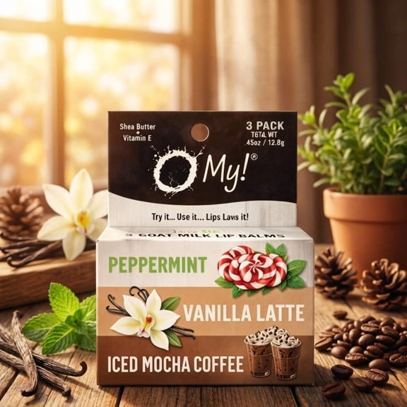 O My! Goat Milk Lip Balm - 3 Pack | Shea Butter and Vitamin E | Free of Parabens  More | Handcrafted in USA