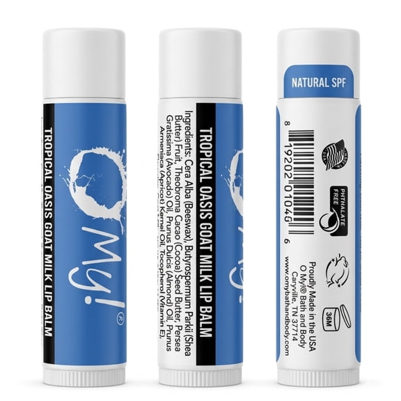 O My! Goat Milk Lip Balm | Shea Butter and Vitamin E | Free of Parabens More | Handcrafted in USA