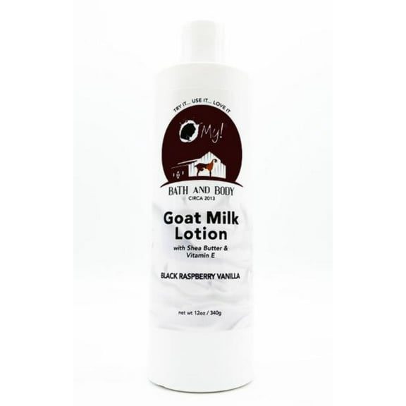 O My! Goat Milk 12oz Lotion | Made with Raw Goat Milk | Shea Butter and Vit E | Free of Parabens More | Handcrafted in USA