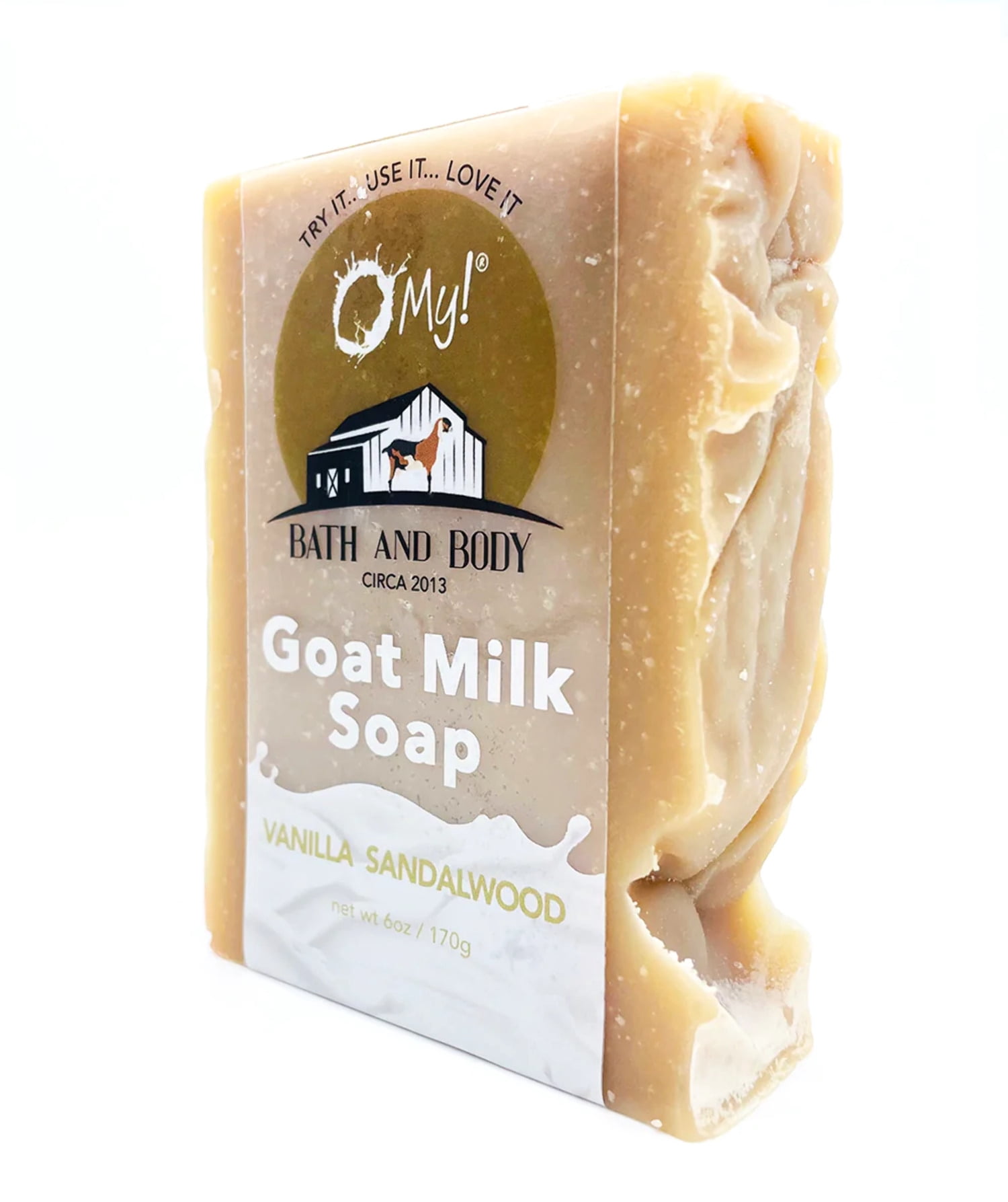 O My! Goat Milk Bar Soap Big and Bulky 6oz Vanilla Sandalwood