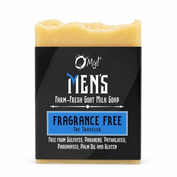 O My! Men's Goat Milk Soap Bar Hotel Size 1.5oz Traveler | Made with Raw Goat Milk | Free of Parabens  More | Handcrafted USA