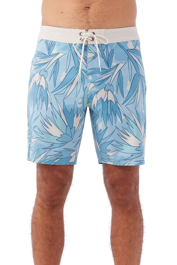 Mens 18 Og Print Board Shorts - Bathing Suit with Fast-Drying Stretch Fabric