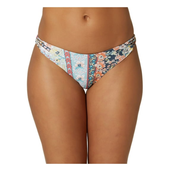 O'NEILL Women's Blue Printed Stretch Lined Moderate Coverage Strappy Kaanapali Coco Swimsuit Bottom XL