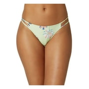 ONEILL Womens Green Floral Stretch Unlined Strappy Cardiff Brook Cheeky Swimsuit Bottom XL