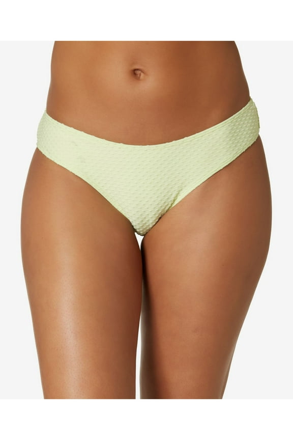 Women's Green Unlined Textured Rockley Saltwater Bikini Swimsuit Bottom S