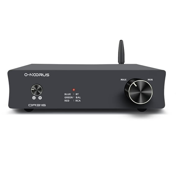 O-NOORUS OA316 Dual TPA3116 Power Amplifier: 200W Fully Balanced HIFI Class D with Bluetooth 5.0, Aptx, RCA & TRS Input for Speakers.