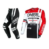 O'Neal 2024 Element Warhawk Motocross Offroad Riding Jersey Pant Combo (Black/White/Red, Small/28)