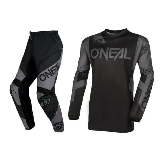 O'Neal 2024 Youth Element Racewear Motocross Offroad Riding Jersey Pant Combo (Black/Gray, YTH Medium/26)