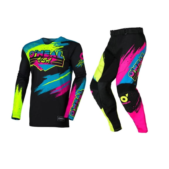 O'Neal 2026 Mayhem Reseda Black/Neon Offroad Motocross Jersey Pant Combo (X-Large, W36)