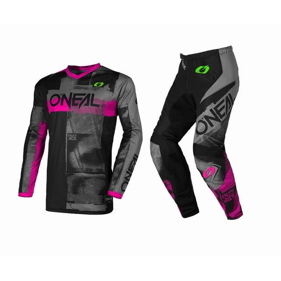 O'Neal 2026 Youth Element Roller Black/Pink Offroad Motocross Jersey Pant Combo (Youth Small, W20)