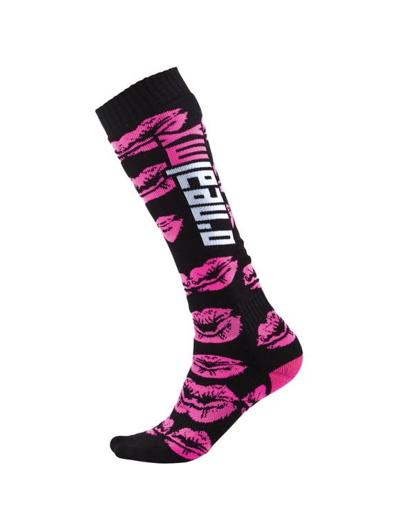 "O'Neal Pro MX Print Sox (XOXO, One Size) Black | Pink"
