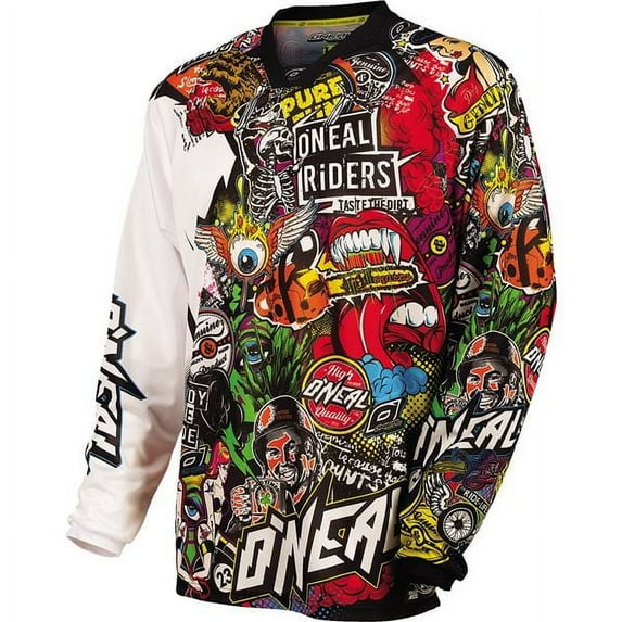 O'Neal Racing Mayhem Crank Motocross Jersey - Black/Multi, All Sizes