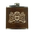 thumbnail image 1 of O'Neil Irish Coat of Arms Leather Flask - Rustic Brown, 1 of 1