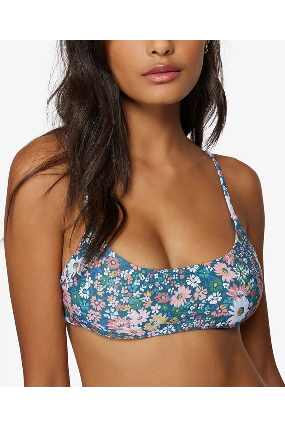O'Neil Juniors' Eliza Ditsy Floral Printed Bikini Top Slate Multi L