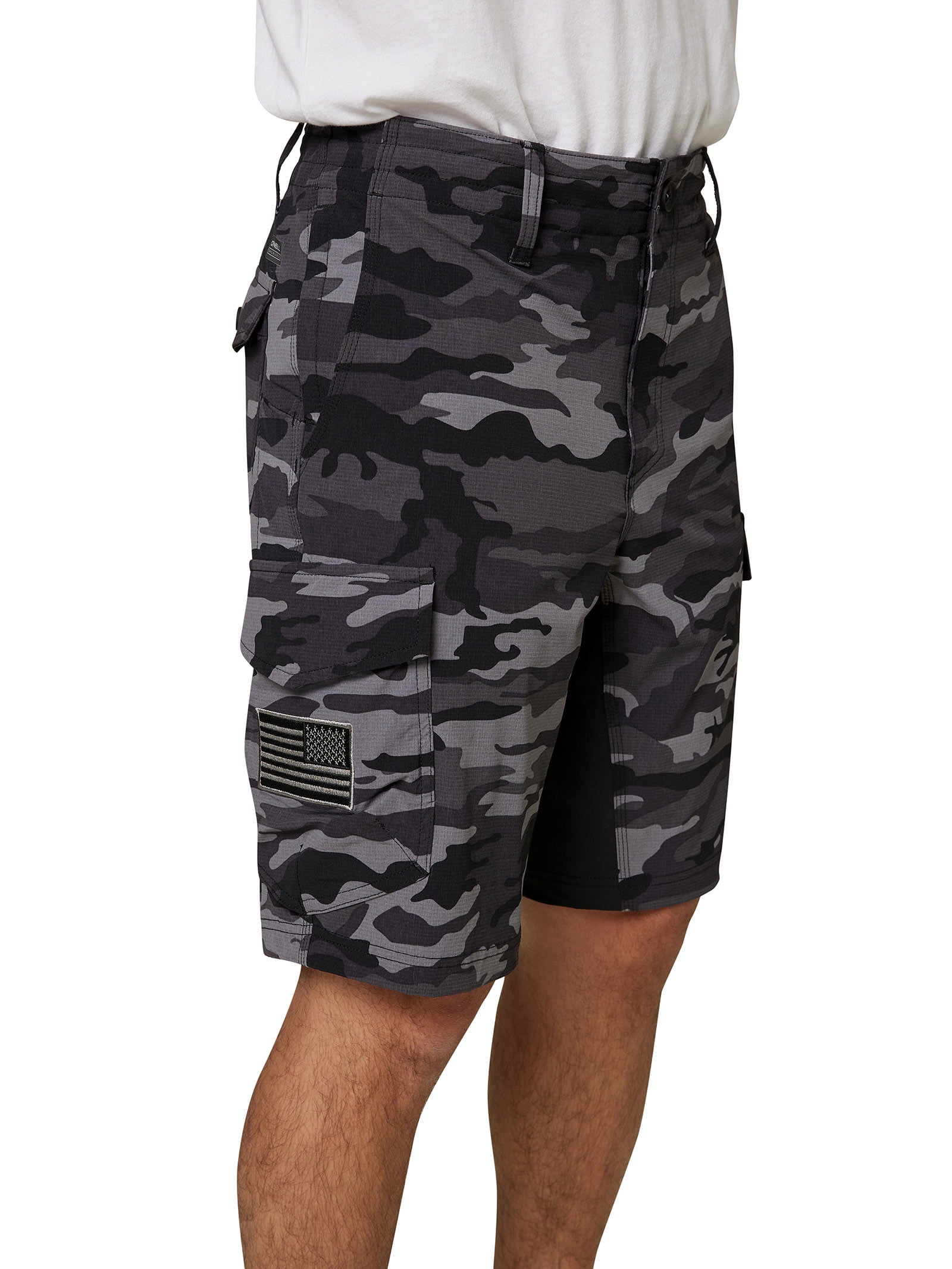 O'Neill GI Jack traveler 5 Hybrid Boardshorts 30 Black camo (Assault Forward Tactical Flag